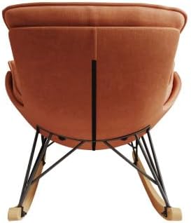 Leisure Single Sofa Rocker, Upgraded Breathable Glider with Removable Washable Seat Pad, Accent Chair for Bedroom Living Room & Small Space, Brown