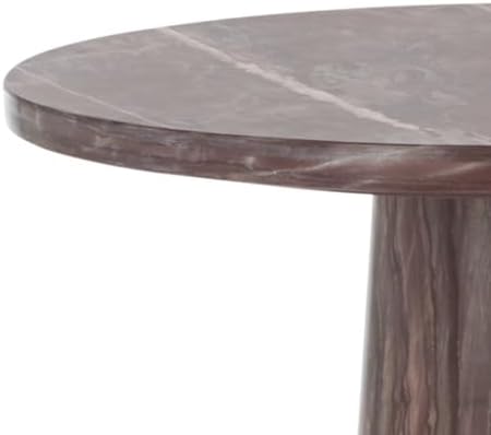 SAFAVIEH Furniture - Valentia Tall Marble Accent Table - Maroon - Marble Top - Glam Stone Pedestal Design - Ideal for Living Room, Entryway, Dining Room, 20.5" W x 20.5" D x 23.5" H (SFV9703E)