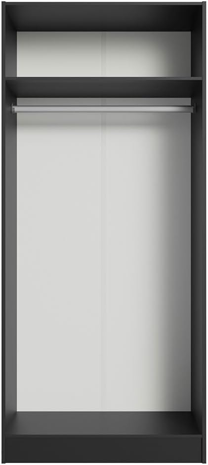 Madesa Kitchen Pantry Storage Cabinet with 2 Doors, Ample Shelf and Hanging Space 31 Inch Utility Armoire Organization Unit - Black