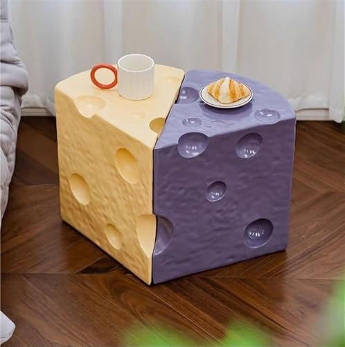 Chic Triangle Resin Side Table - Multifunctional Cheese Table & Nightstand, Stylish Sofa Stool for Living Room Decor, Versatile Home Furniture (Small, Modern)