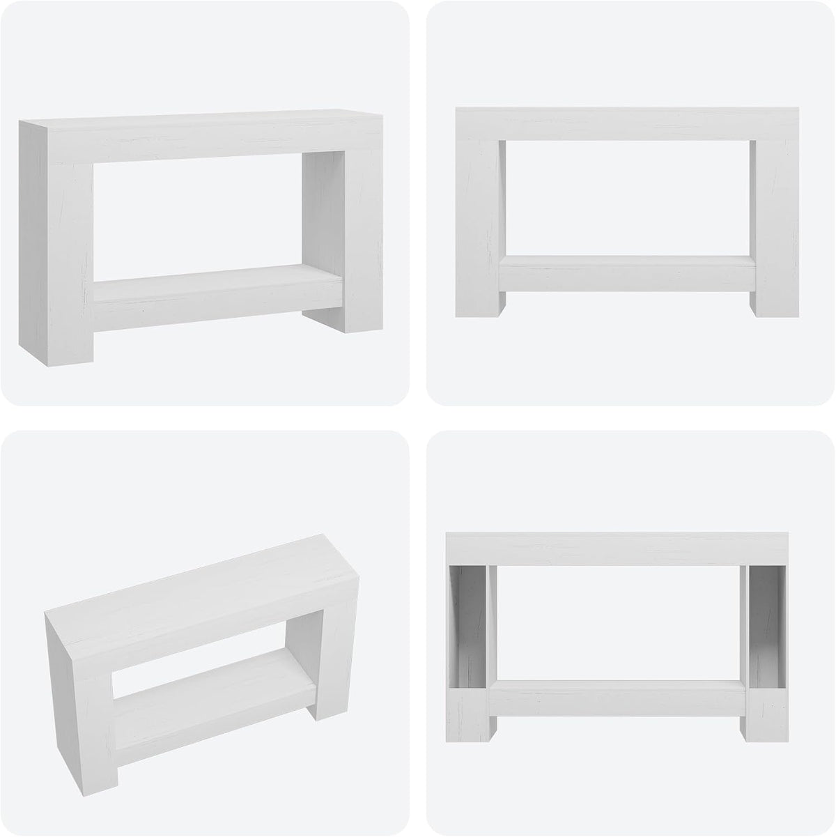 GAOMON 47" Farmhouse Console Table for Entryway - 2-Tier Storage Shelf, Rectangular Sofa Table for Living Room & Hallway, Heavy-Duty Accent Table Behind Couch