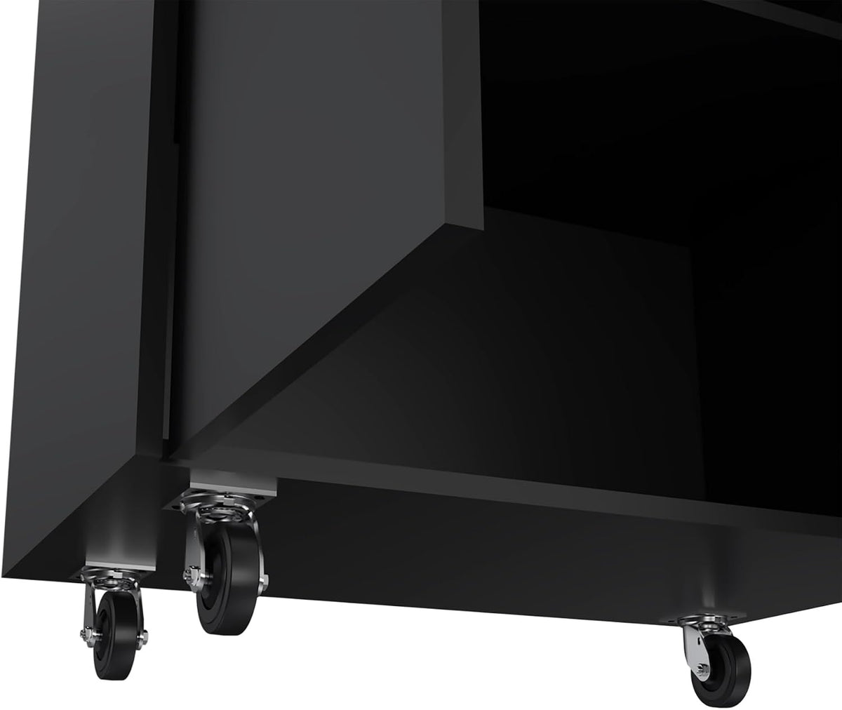 Storage Cabinet Lions, Double Door and Casters, Black Wengue Finish