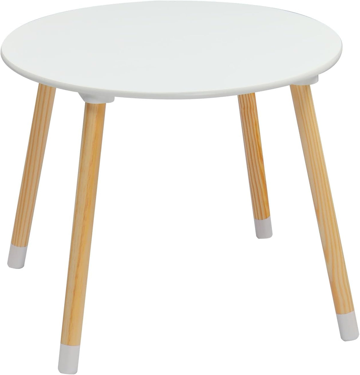 3-Piece Kids Table Chair Set White Round Play Furniture | Kids Activity Table and 2 Chairs Set, 3-Piece Folding Play Table Set, Pastel Multicolor for Home Daycare Playroom, White