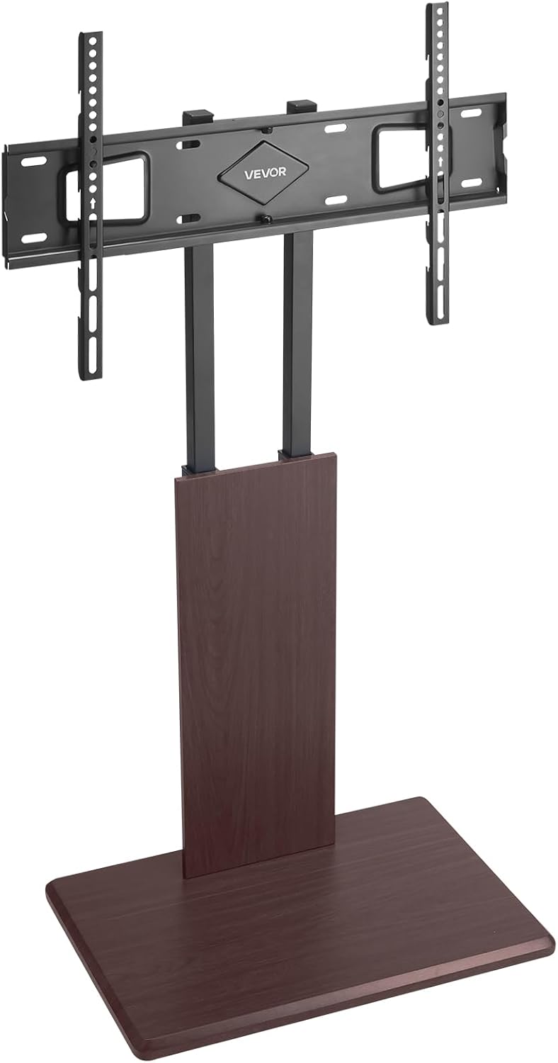 VEVOR Universal TV Stand, Table Top TV Stand for 32-70 inch Screens, Swivel and Height Adjustable TV Mount Stand Holds up to 99 lbs with Power Strip, for Living Room, Bedroom, MAX VESA 600 x 400 mm
