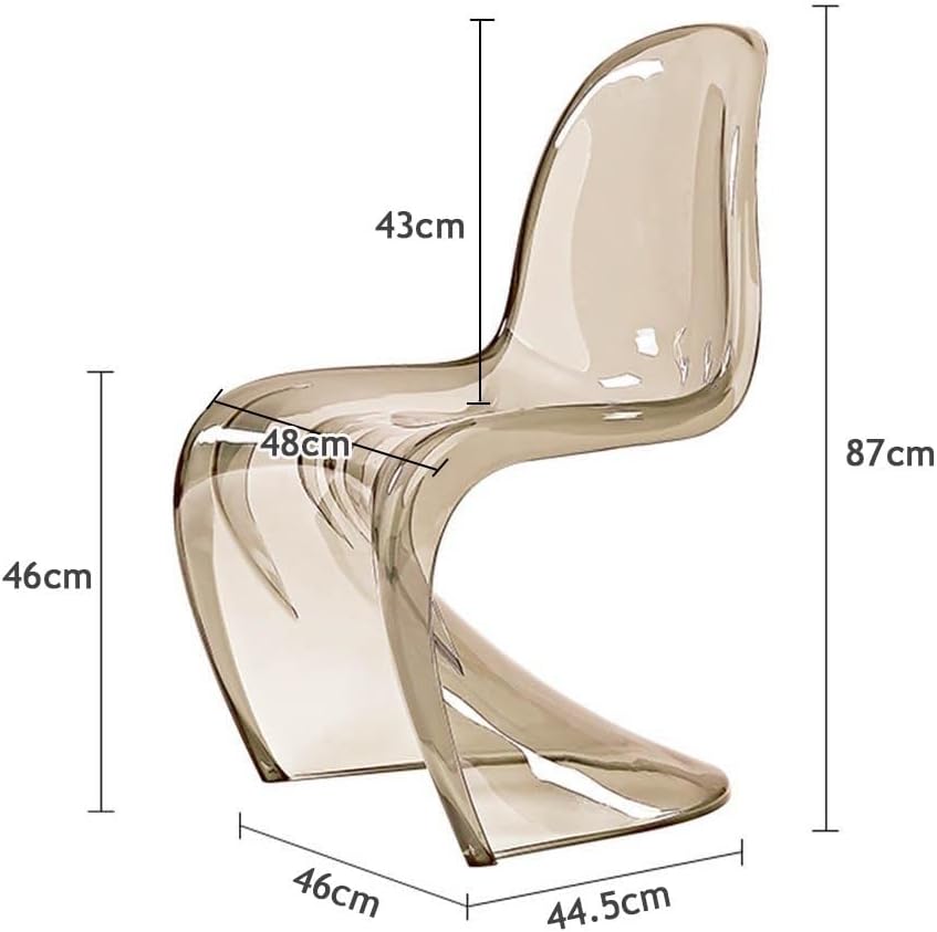 Etlegor Modern Clear Acrylic Dining Chair, S-Shaped Accent Side Chairs Stylish Makeup Stool with Sunflower-Shaped Cushion for Home Kitchen Dining Office(Red)