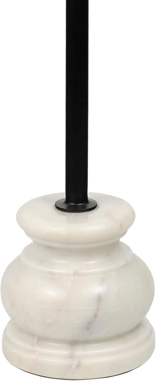 JONATHAN Y Colby Mango Wood Top Drink Table, 24.5" Tall Quatrefoil Martini Accent Table with White Marble Base and Black Iron Pedestal for Small Spaces in Living Room and Bedroom END3000A