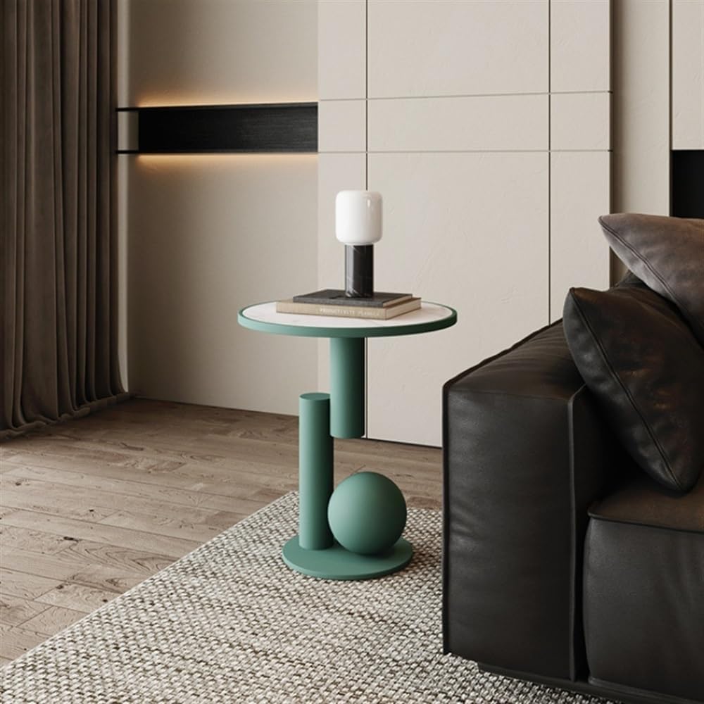 Side Table Round, Modern Accent End Table, Small Drink Table for Small Spaces, Gold