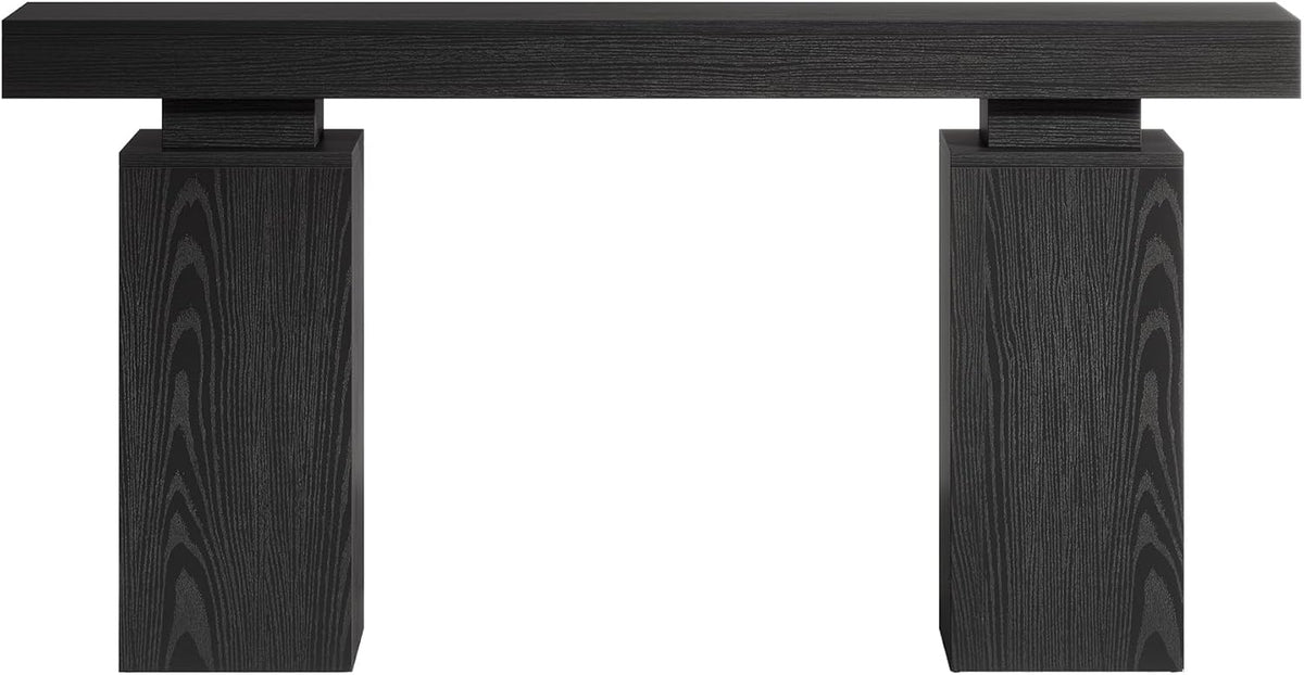 Tribesigns 63-Inch Long Console Table, Farmhouse Entryway Table Behind Couch, Wooden Foyer Stand Entry Station, Modern Hallway Accent Furniture for Living Room Decor, Entrance, Black