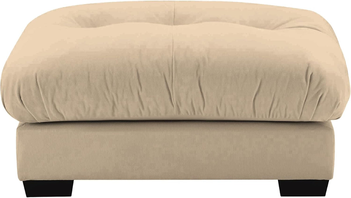 Velvet Upholstered Ottoman Footstool with Cushion for Sectional Sofa Couch 300lbs for Living Room(Camel)