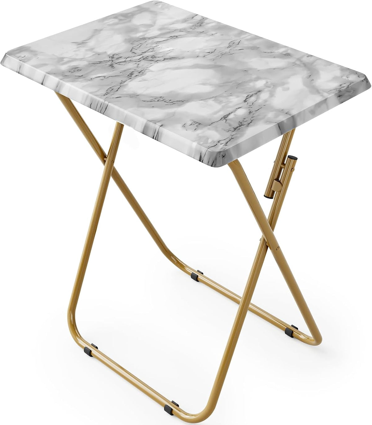 HUANUO Folding TV Tray Table, No Assembly TV Tray with Marble-Look Top | Versatile TV Tray Table - Perfect for Meals, Snacks & Laptops Fits Sofas, Bedsides & Small Spaces - Folds Flat for Storage