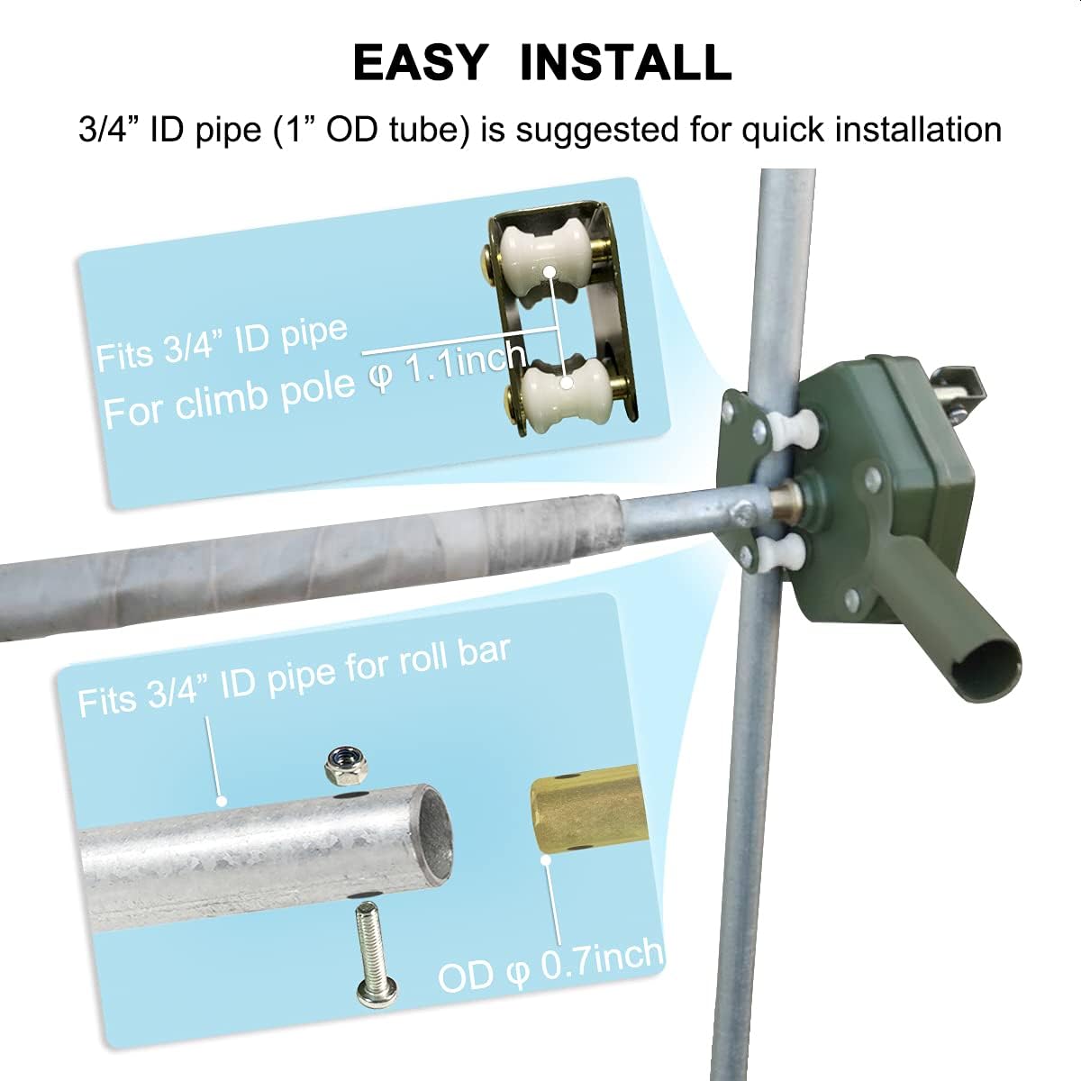 UYGALAXY Greenhouse Sidewall Manual Film Roll up Hand Crank Winch for Greenhouse Ventilation Agricultural