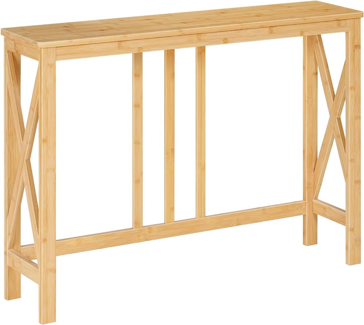 HOOBRO Narrow Console Table, Sofa Table for Entrance, 39.4" Long Entryway Behind Couch Table, Bamboo Hallway Table, Entryway Table, for Living Room, Foyer, Natural YL107XG01