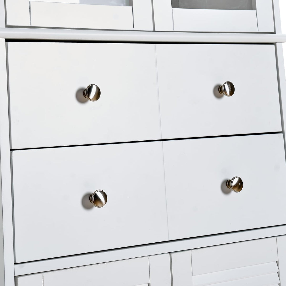 67" Tall Kitchen Pantry Cabinet with Glass Doors and Adjustable Shelves,Freestanding Kitchen Pantry Storage Cabinet with Drawer,Large Food Cupboard for Bathroom,Craft Room,Laundry Room
