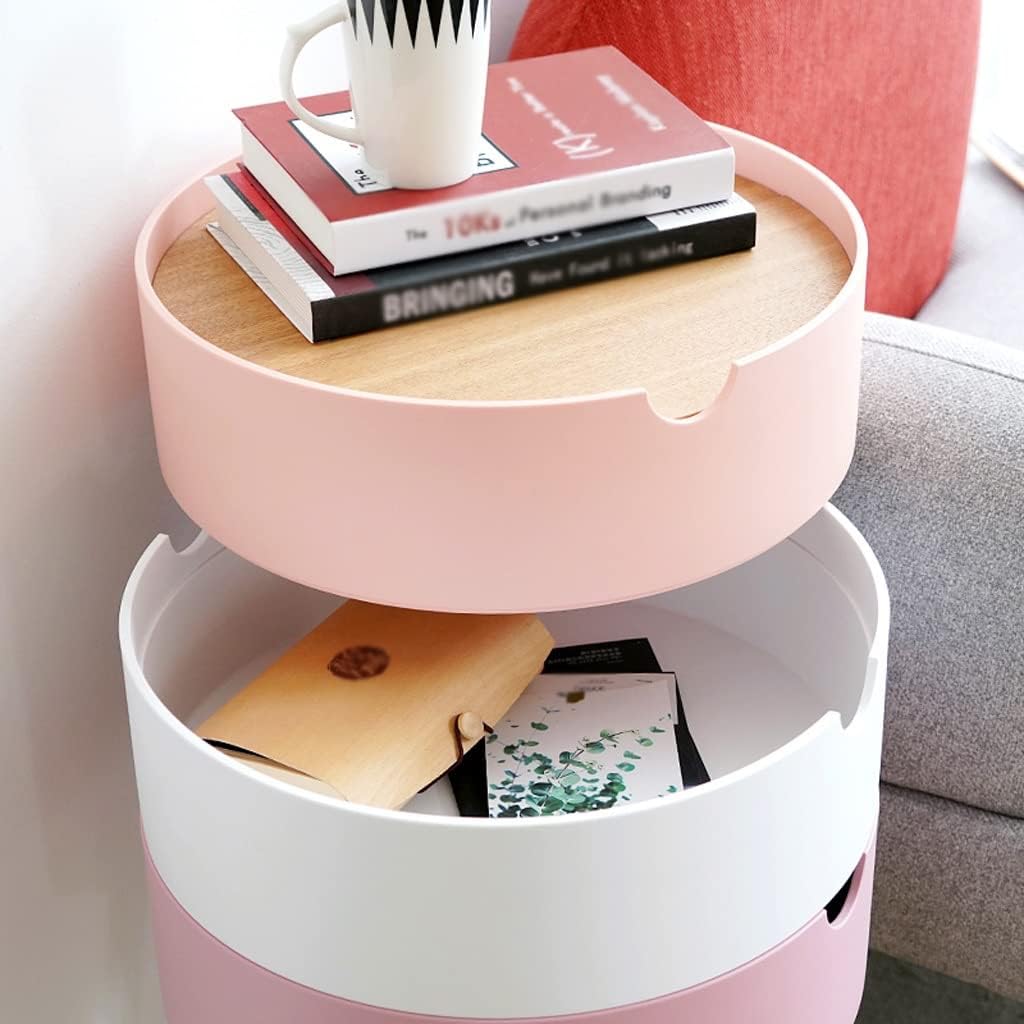 Telephone Table Bedroom Bedside Table Small Apartment Multi-Functional Living Room Rack Modern Minimalist Round Side Table Bedroom Storage Bedside Cabinet (Color (1)