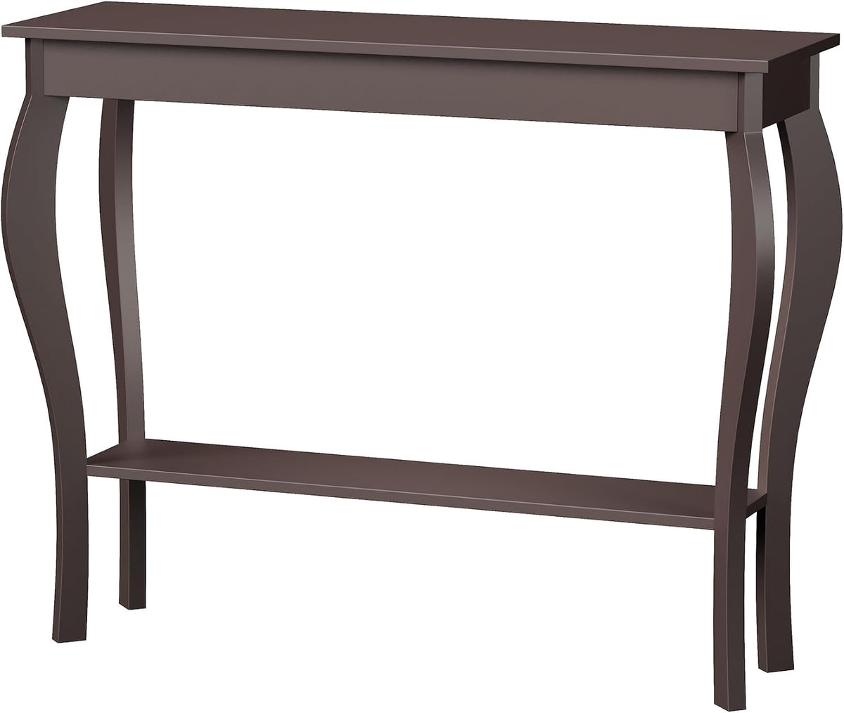 ChooChoo 39" Narrow Entryway Table with Storage Shelf, Espresso | Console Table with Curved Legs, Chic Accent Sofa Table with Shelves for Entryway, Living Room, Hallway