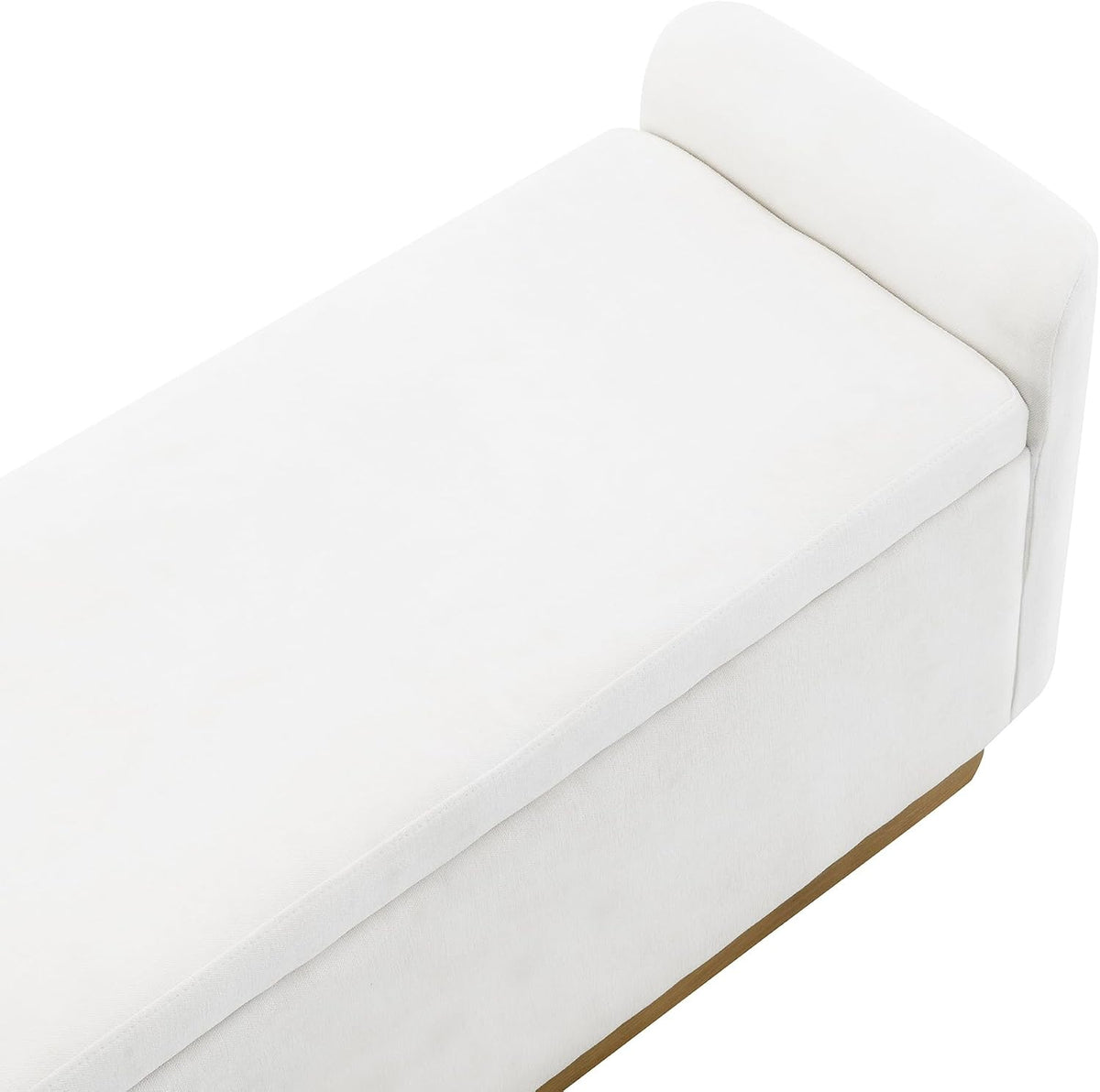 KEIKI 49" Storage Ottoman Bench with Safety Hinge, Ottoman with Storage, End of Bed Bench for Bedroom, Living Room, Entryway, Holds up to 350 lb, Beige
