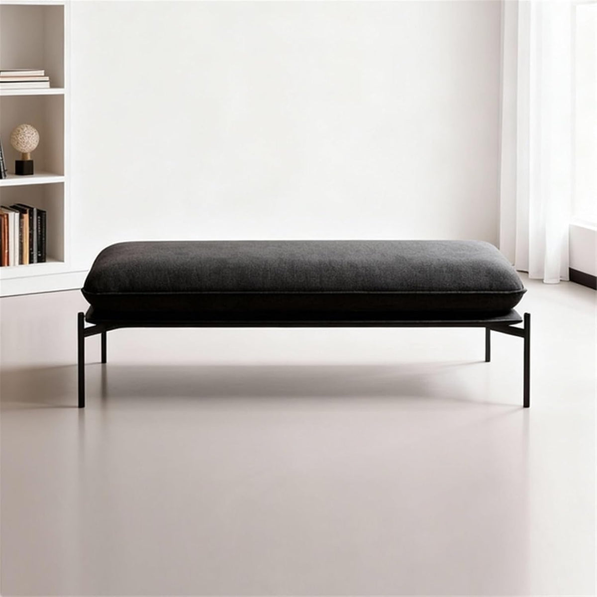 Modern Stainless Steel Bed end Stool Bedroom Resting Clothing Store Fabric Shoe Changing Entryway(Medium)