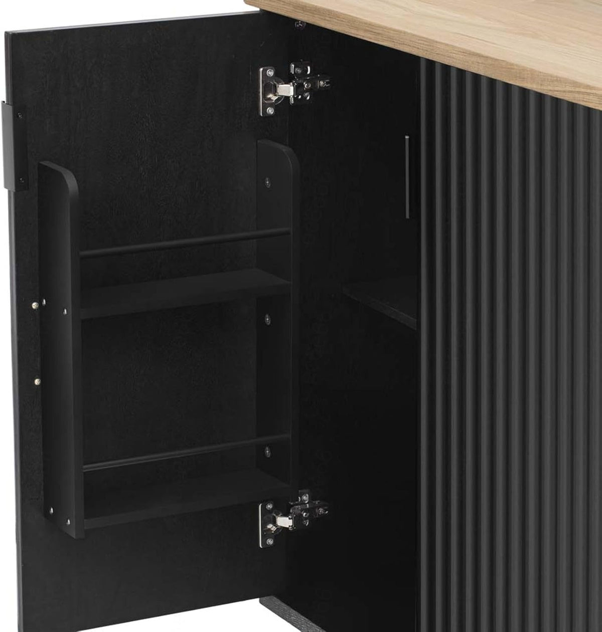 Kitchen Storage Islands and Carts with Drop Leaf Countertop Height-Adjustable Shelves, Rolling Island Cart for Kitchen with Wheels Towel Rack, for Kitchen, Dining Room, Black
