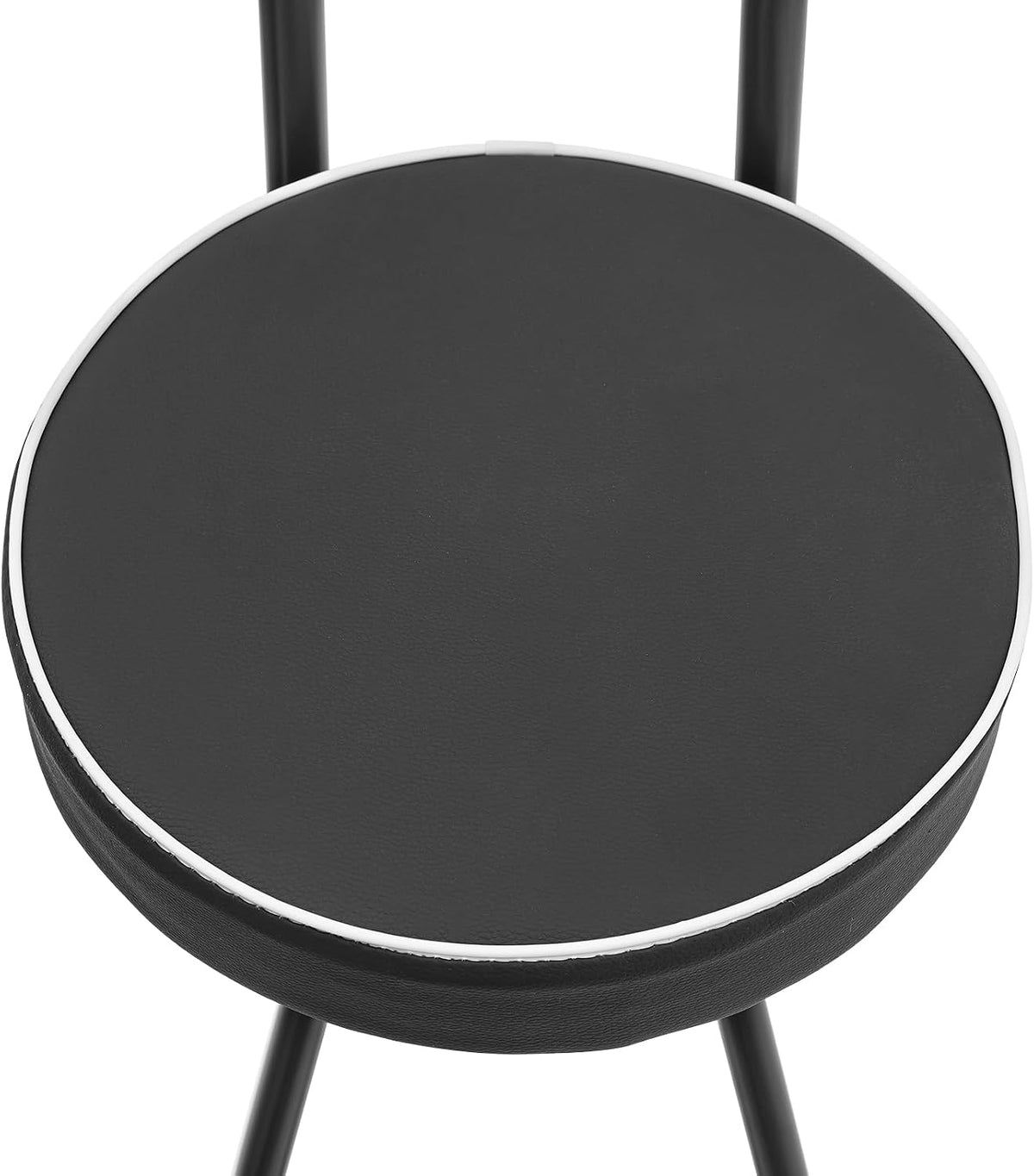 2 Pcs Folding Counter Height Stool Chair Padded Portable Stools with Foldable & 275 Lbs Load Capacity Tall Foldable Stool Chair Stools With Backrest for Camping, Barbecues, Traveling(Black)
