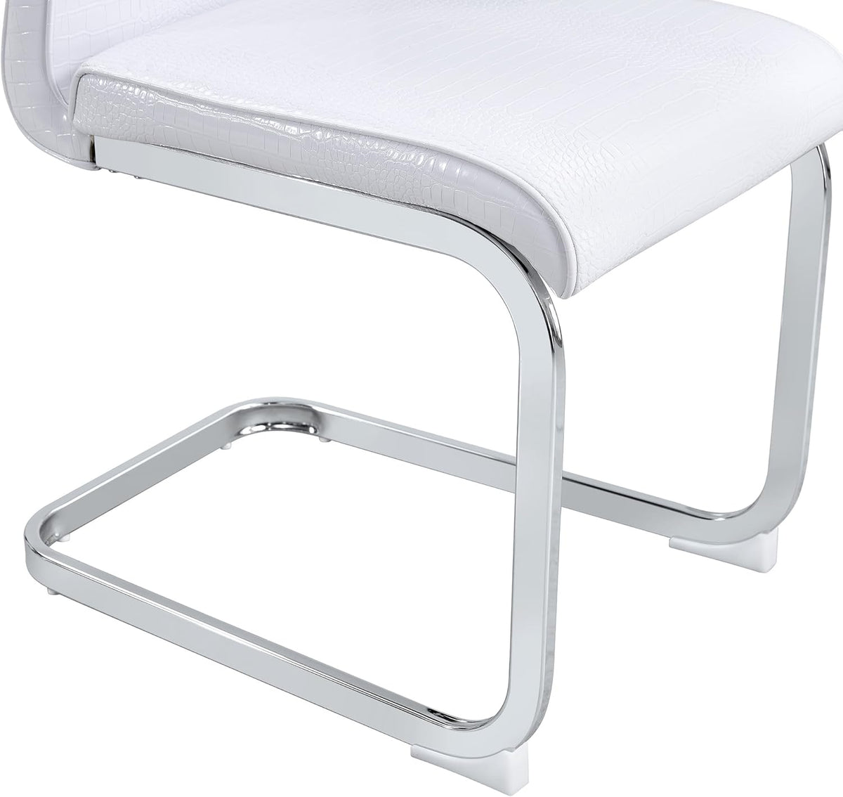 gopop Dining Chairs Set of 4|Modern Kitchen Chair Set|Faux Leather Cushion|High Strength Metal Legs|Ergonomic Backrest|Perfect for Dining Room or Kitchen