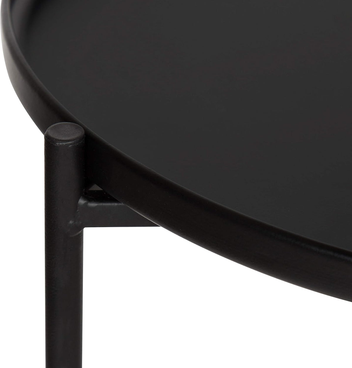 Kate and Laurel Ulani Set of 2 Nested Round Metal End Tables, Black