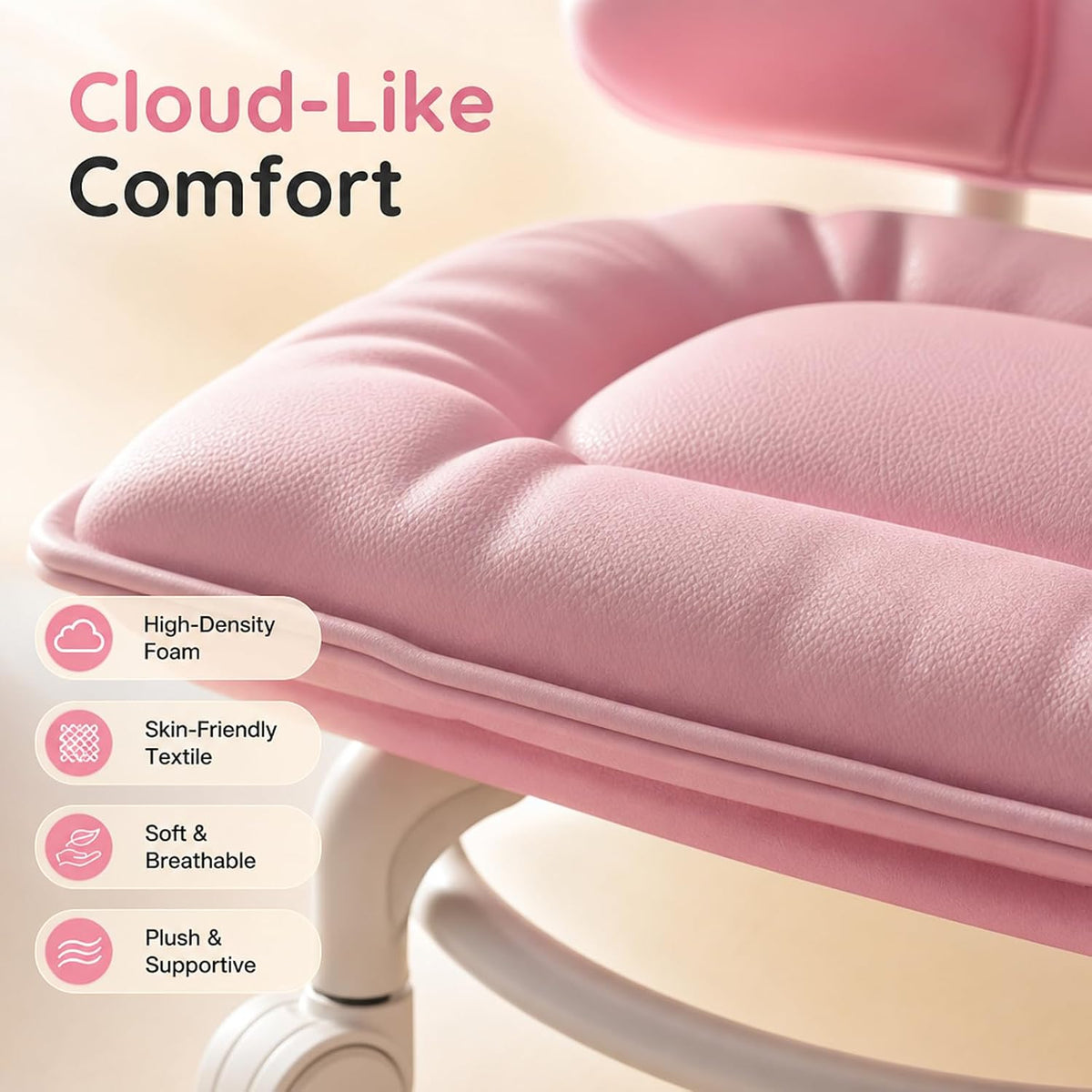 Rolling Low Stool with Backrest, Cloud Comfort Swivel Stool,Gray | Rolling Backrest Chair with Padded Seat & 360° Silent Casters, Cloud-Soft Cushion for Workshops, Garages, Studios, Home