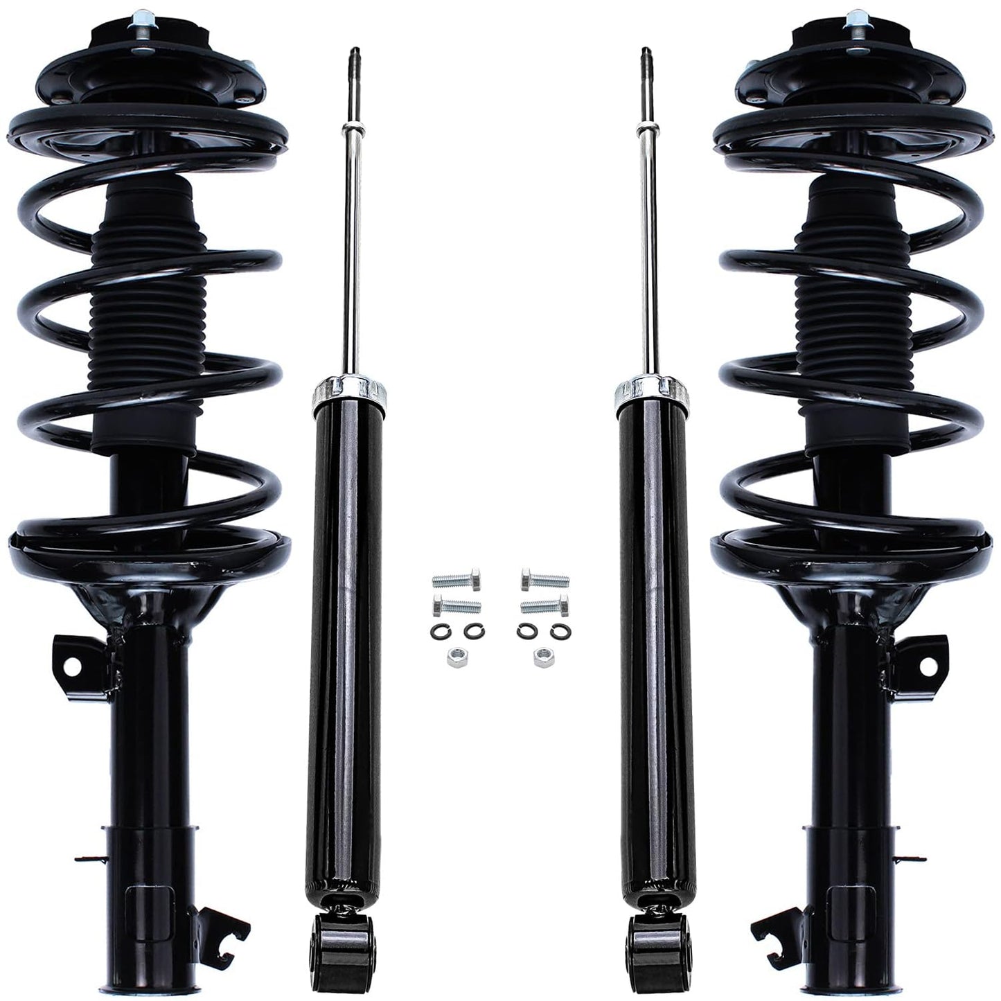 Detroit Axle - 4pc Struts Shocks for 01-06 Hyundai Santa Fe, 2 Front Struts w/Coil Spring 2 Rear Shock Absorbers Assembly 2001 2