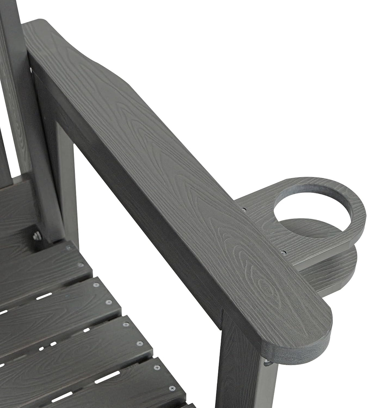 Poly Lumber Patio Glider, HIPS Material Weather-Resistant Swing Bench for Outdoor Porch Garden, Gray