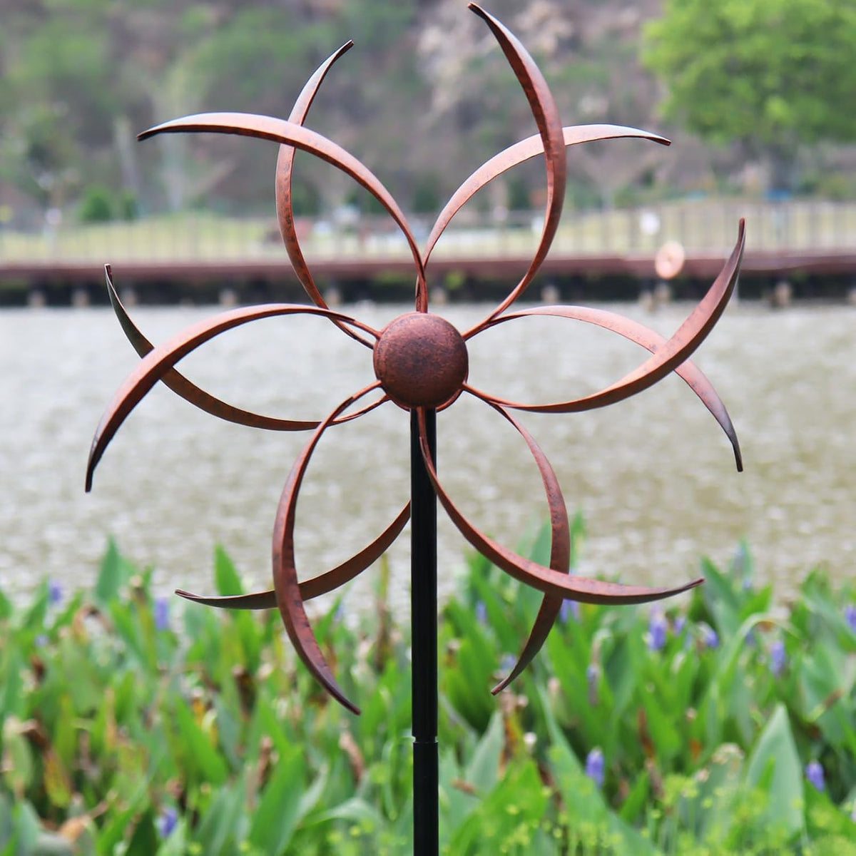 Wind Spinner Outdoor Copper Metal Garden Large Wind Spinners with Dual Kinetic Spinning Blades for Yard Lawn and Patio Decor 70x20 Inches