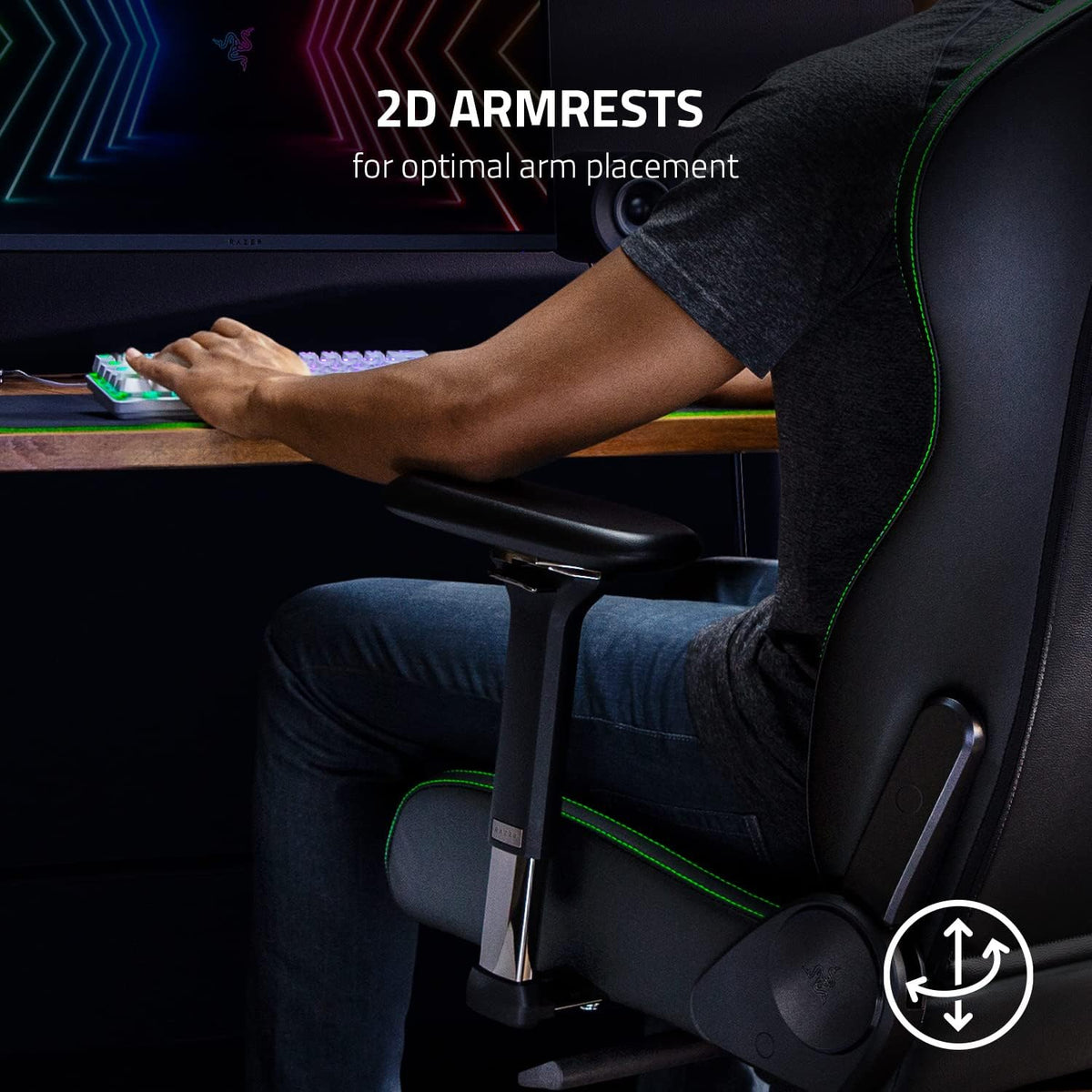 Razer Enki X Essential Gaming Chair, All-Day Comfort, Black | Built-in Lumbar Arch, Optimized Cushion Density, Dual-Textured, Eco-Friendly Synthetic Leather, Adjustable 152-degree Recline