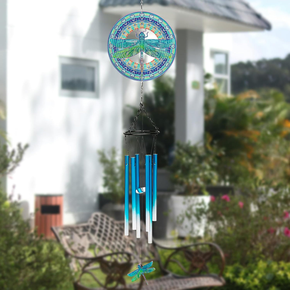 TUOKING Wind Chimes for Outside 3D Dragonfly Wind Spinner Windchimes Hanging Decoration for Outdoor Yard Garden Patio, Unique Gift for Mom,Women,Chimes Lovers
