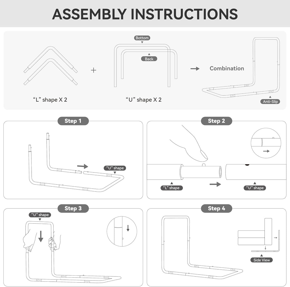 WOWMAX Floor Sofa Support Frame, Freestanding Back Support for Floor Cushions, No Wall Needed, Easy Assembly, Fits Most Floor Sofas (Sofa Not Included)