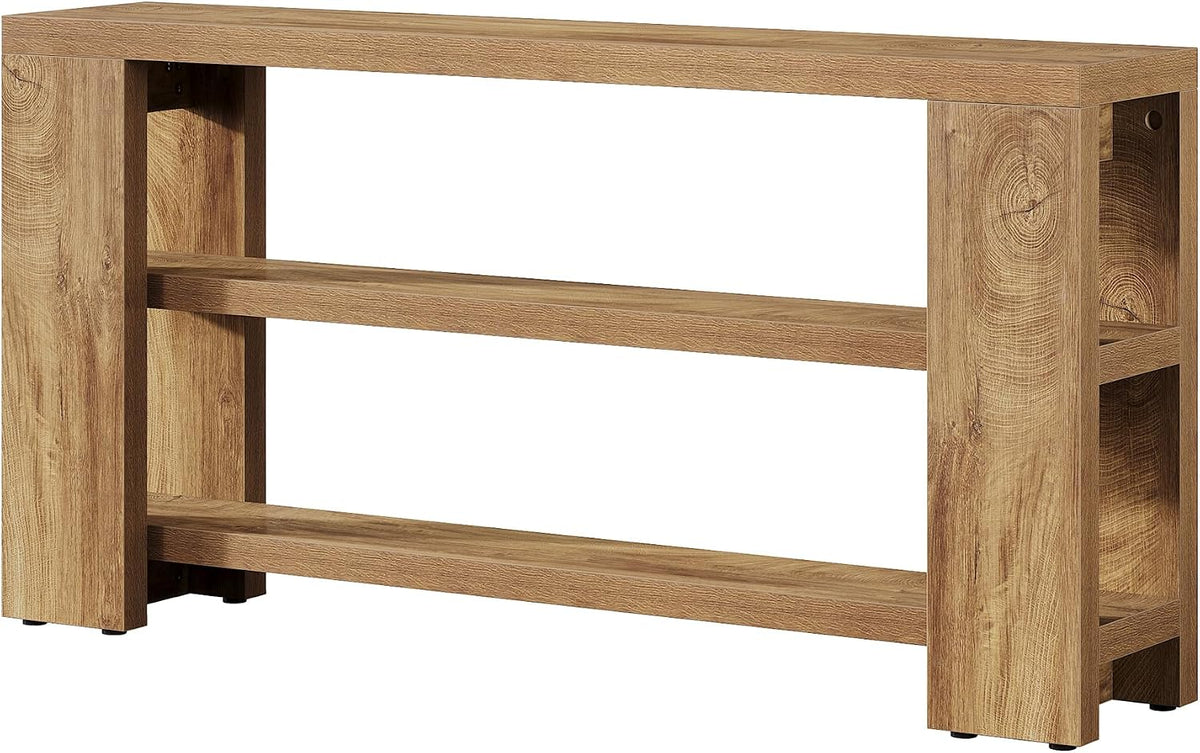 Tribesigns 70.9-Inch Extra Long Console Table with Storage, Narrow Wooden Sofa Table Behind The Couch, Farmhouse 3-Tier Entry Foyer Table for Entryway, Living Room, Hallway, Natural