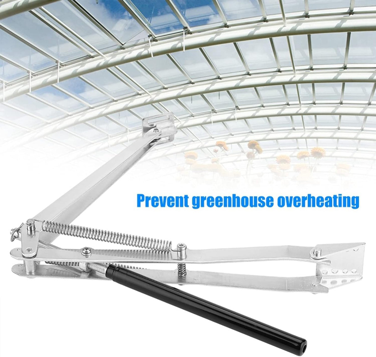 Greenhouse Automatic Window Opener Auto Greenhouse Acessories with Solar Power Sensor Vent Roof Opener Replacement Cylinder Temperature Control Lifts 7kg/15Lbs (Double Springs Opener)