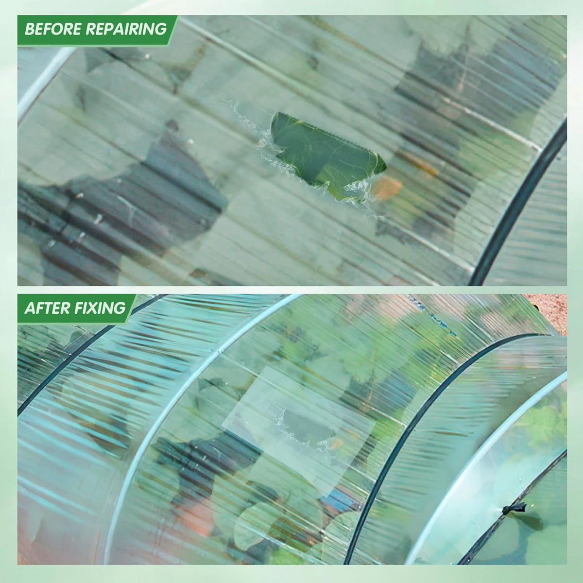 DGSL Greenhouse Repair Tapes, 3" x115' Greenhouses Cover Plastic Sheeting Tape, 6.3 mil Thickness Clear Greenhouse Plastic Tape for Seaming and Sealing