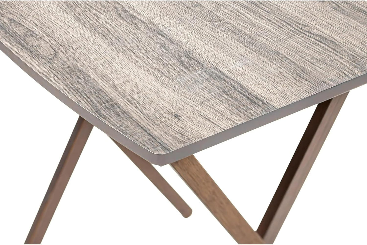 Modern Indoor XL Oversized Folding Tray Table – Rustic Gray Portable Laptop Snack TV Dinner Stand for Living Room, Bedroom, Home Office, Dorm & Reading Nook, 23.5 x 18 x 26 Inches