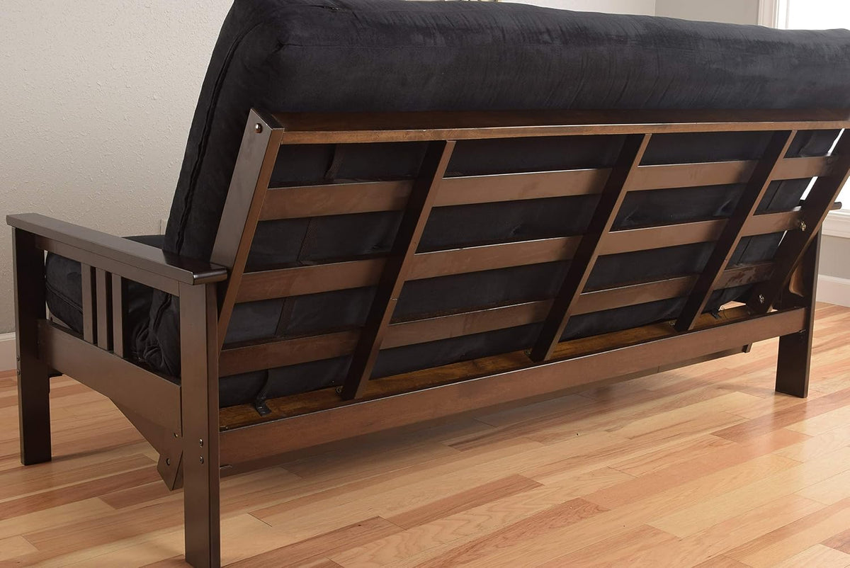 Kodiak Furniture Monterey Queen-size Futon, Espresso Finish with Suede Gray Mattress