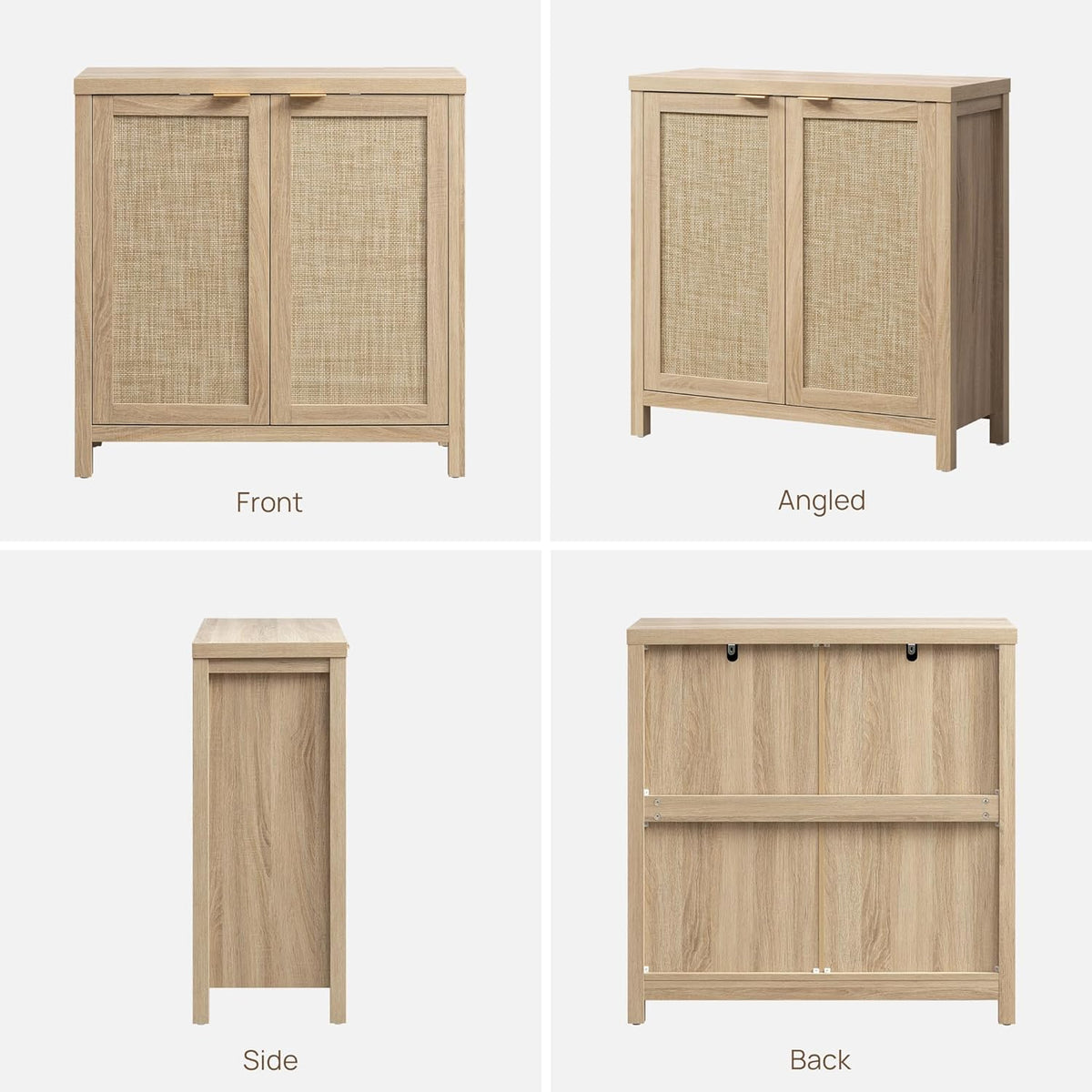 SICOTAS Rattan Sideboard Buffet Cabinet with Large Storage : Boho Credenza Coffee Bar Cabinet with Adjustable Shelves, Farmhouse Console Table for Kitchen, Living Room, Entryway, Natural, 2 Pieces