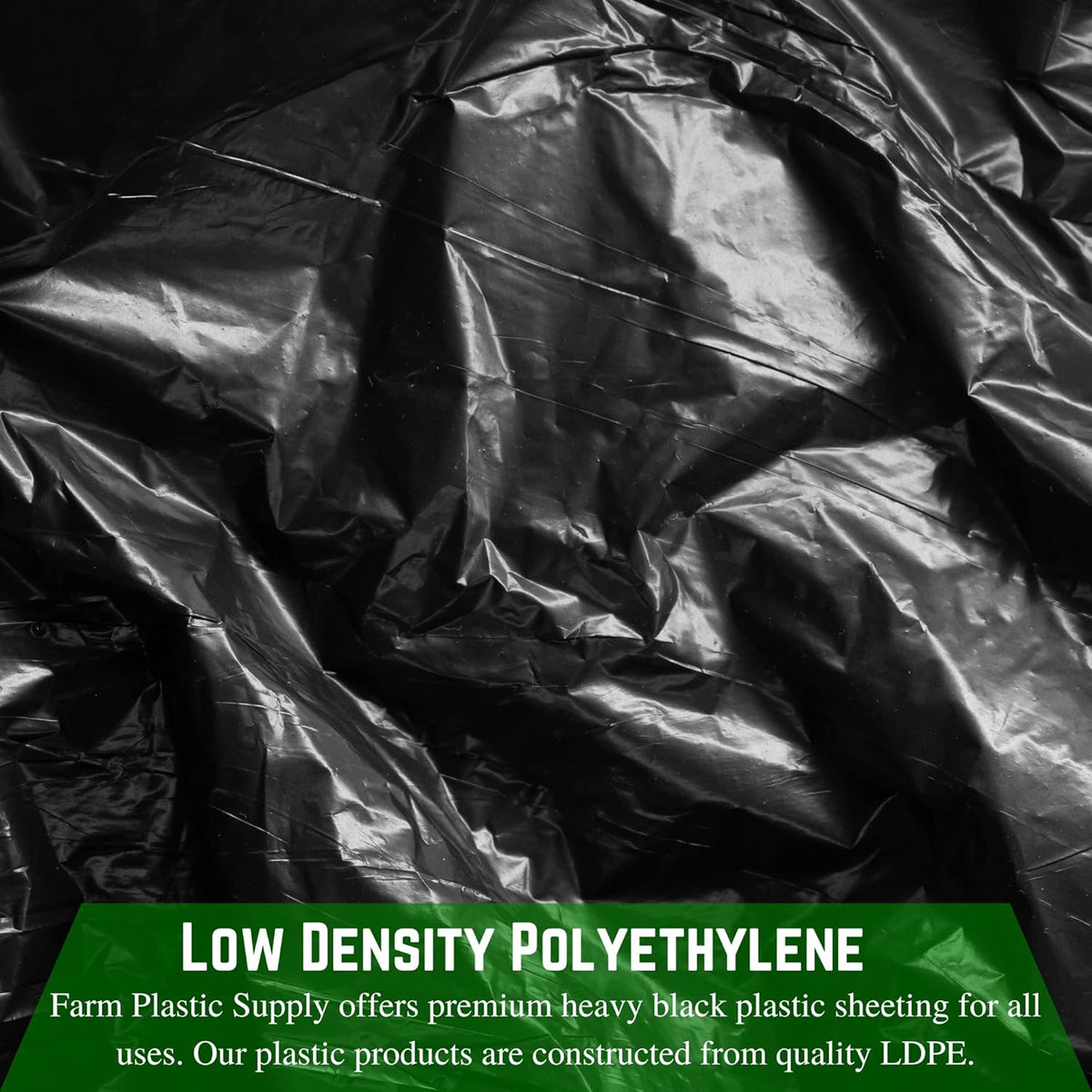 Farm Plastic Supply - Black Plastic Sheeting - 10 mil - (20' x 100') - Black Plastic Tarp, Polyethylene Vapor Barrier Plastic Sheeting, Painters Tarp, Roll of Heavy Duty Plastic