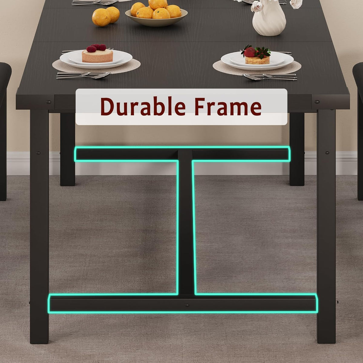 3-Piece Dining Table Set for 4-6 People, Extendable Kitchen Table Set with 2 Upholstered Benches, Dining Room Table Set for Apartment, Kitchen, Living Room, Black