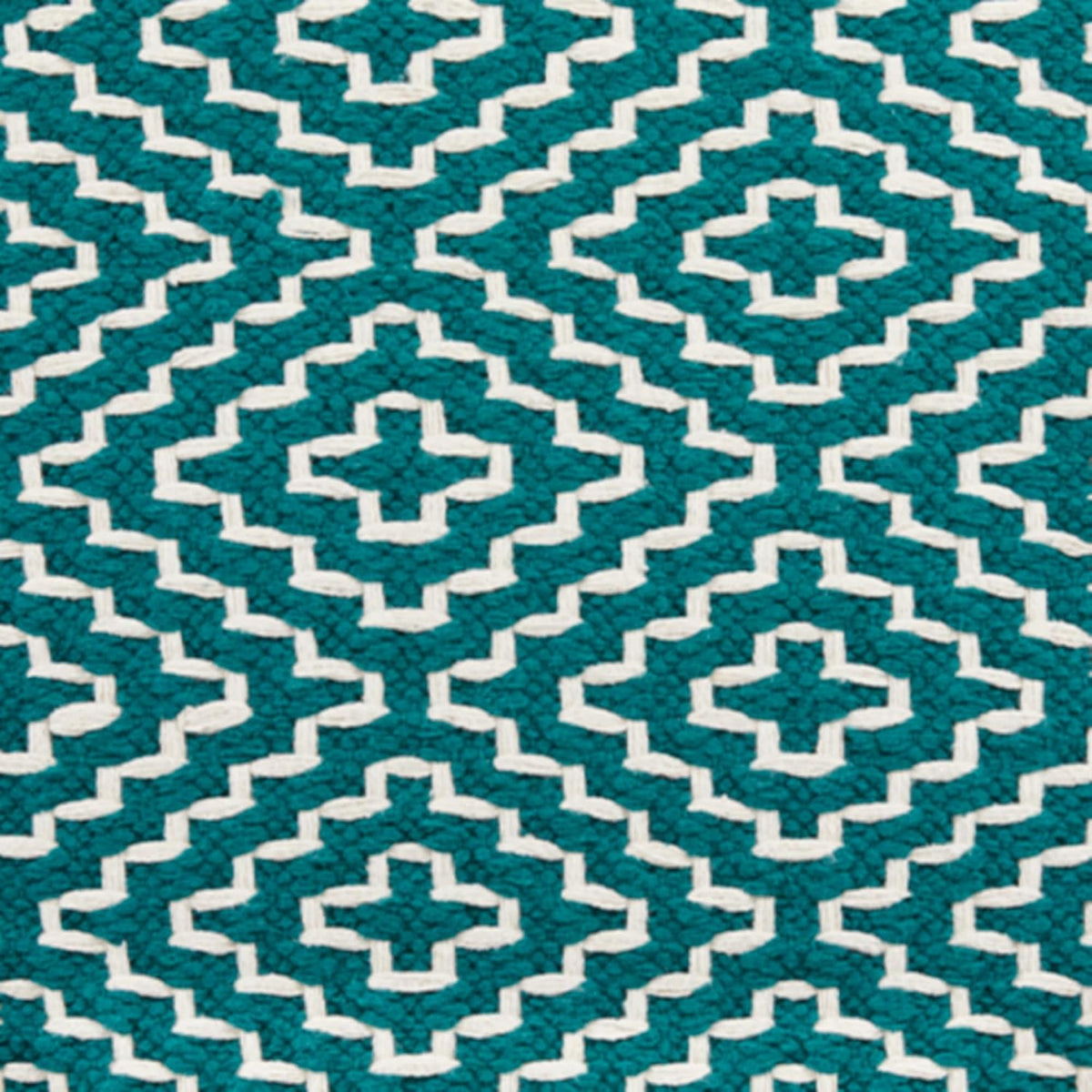 Signature Design by Ashley Brynnsen Casual Handwoven Geometric Pouf, Green & White