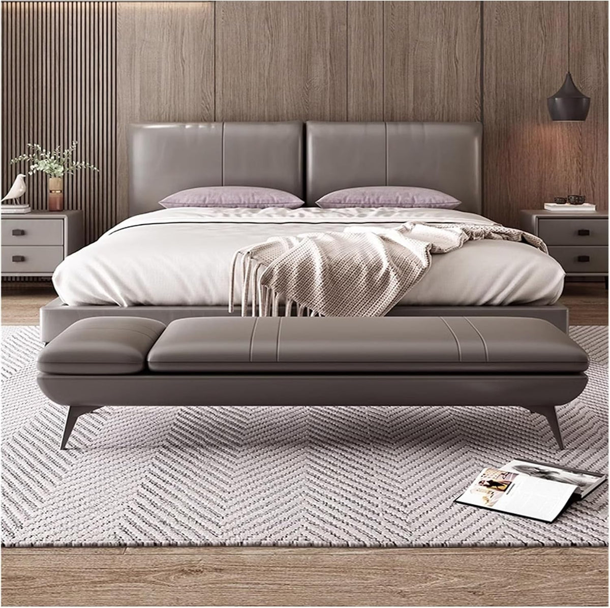 Modern Leather Bench with Soft Padded Entryway Lounges with Metal Leg Comfortable Seating Foot Stools, for Living Room, Dining Entryway(Orange,150 * 50 * 42cm)
