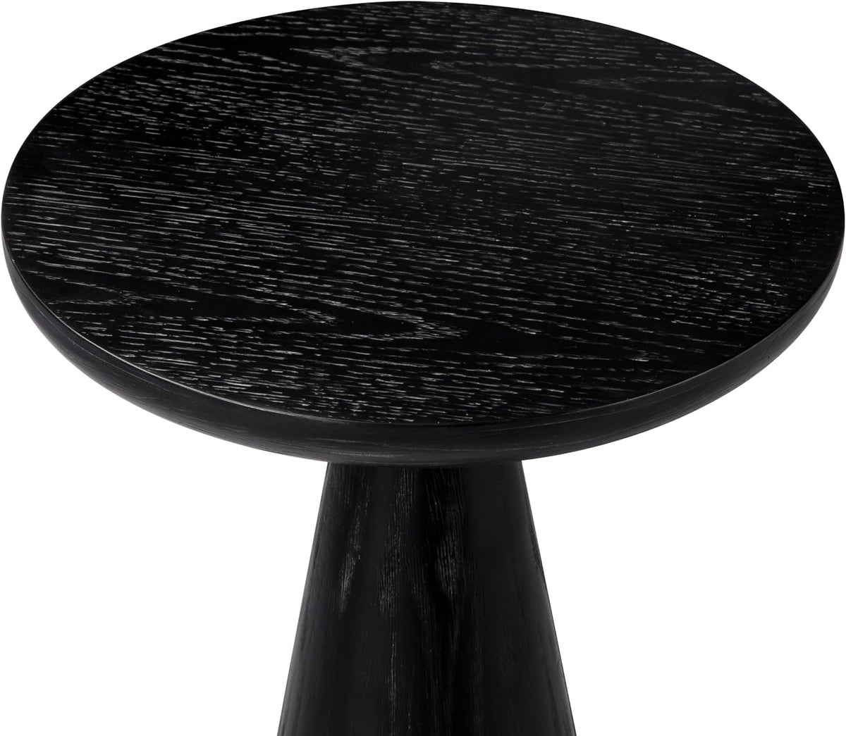 Maven Lane Wood Side Table, 12" Round, Modern Farmhouse Accent Table, Circular Rustic Industrial End Table for Living Room, Family Room, Bedroom, Small Spaces, Owen Drink Table (Aged Black)