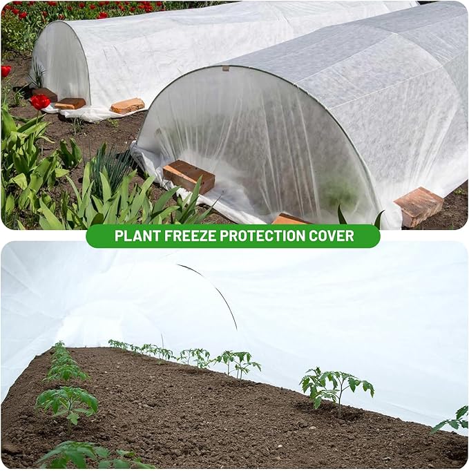 SnugNiture Plant Covers Freeze Protection, 10ft x 33ft 1.1oz/yd² Frost Cloth for Outdoor Plants, Floating Row Cover Frost Blanket for Winter Garden Vegetables Protection