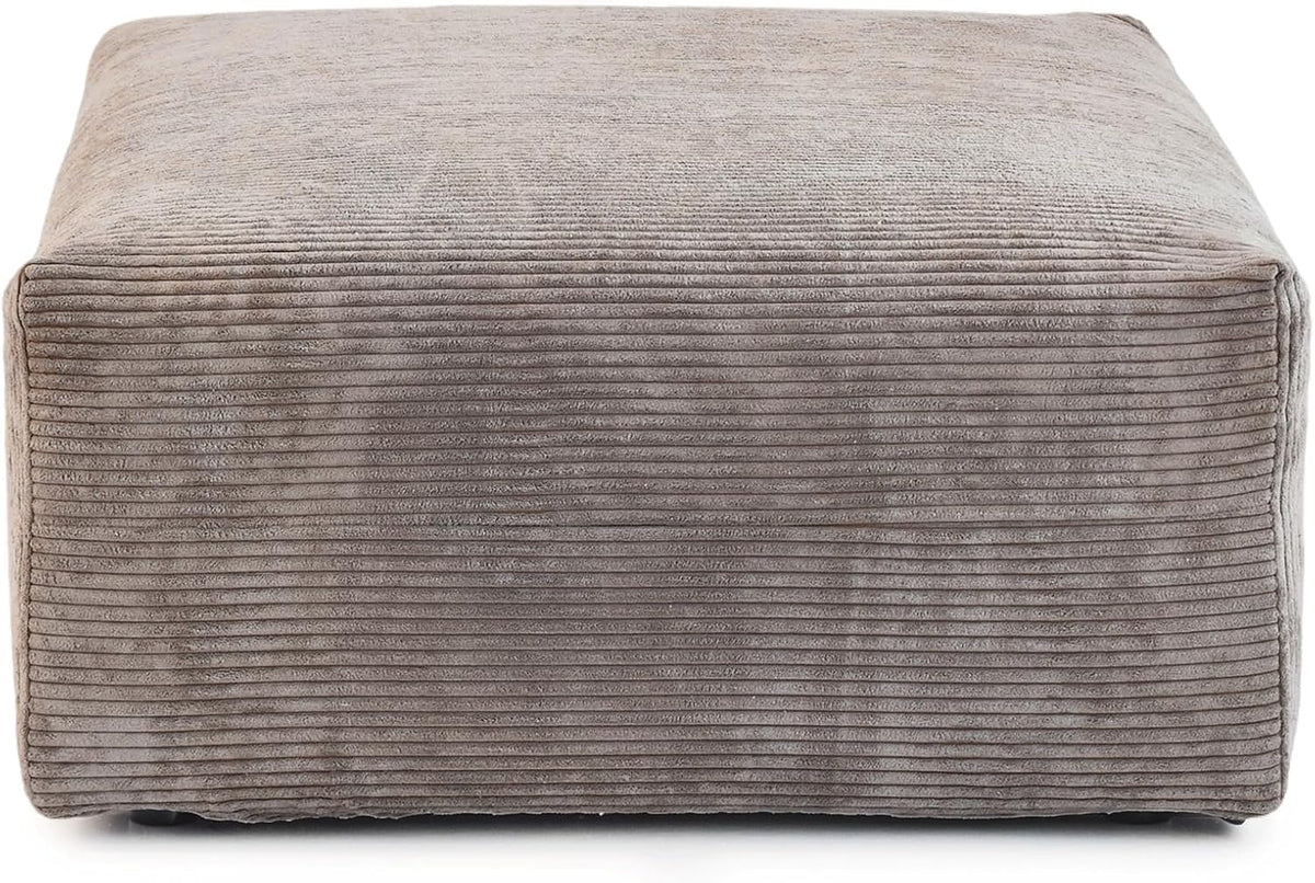 JACH 39.37" Oversized Ottoman Seater for Living Room, Deep Seat Extra Sofa Seater, Minimalist Chaise Ottoman, Modern Corduroy Ottomans for Living Room, Apartment, Light Brown 