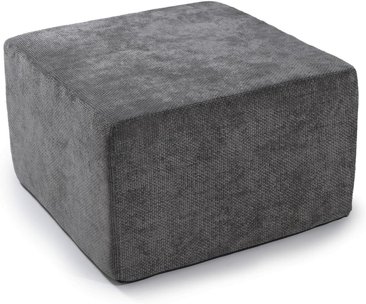 MONVANE 27.5" Square Ottoman, Modular Foot Rest, Grey | Matches Modular Sectional Cloud Couch, Footstool for Living Room, No Assembly Required, High-density Resilient Foam