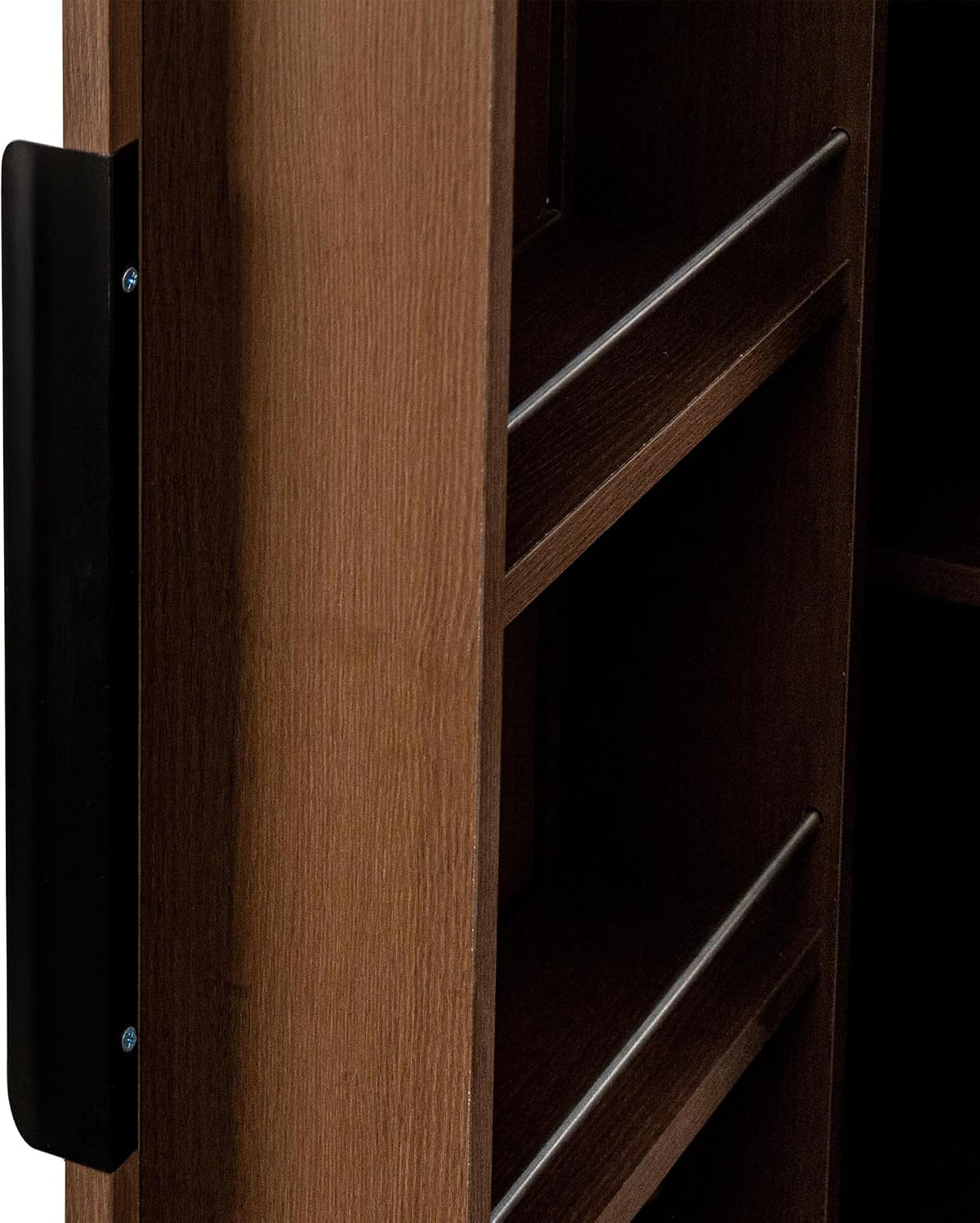 62.99" Kitchen Pantry Cabinet, Walnut Freestanding Buffet Cupboard with Doors & Adjustable Shelves, Tall Storage Cabinet for Kitchen, Dining Room & Living Room