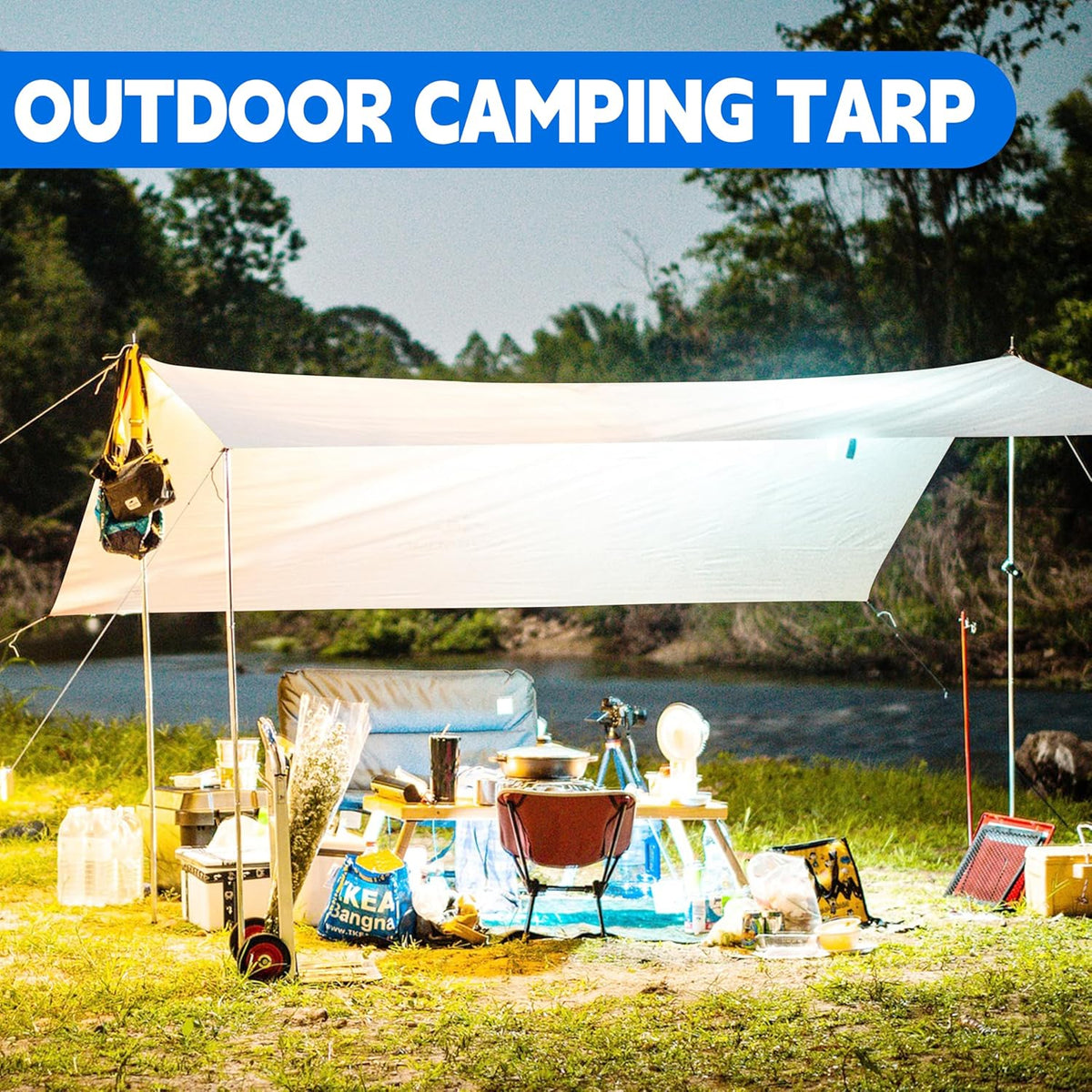 Tarp 10x30 ft Heavy Duty 12mil 100% Waterproof High Durability Multipurpose,Uv Resistant,White Tarp Suitable for Swimming Pools, Boats, Camping, Courtyards, Etc -by MVPNET