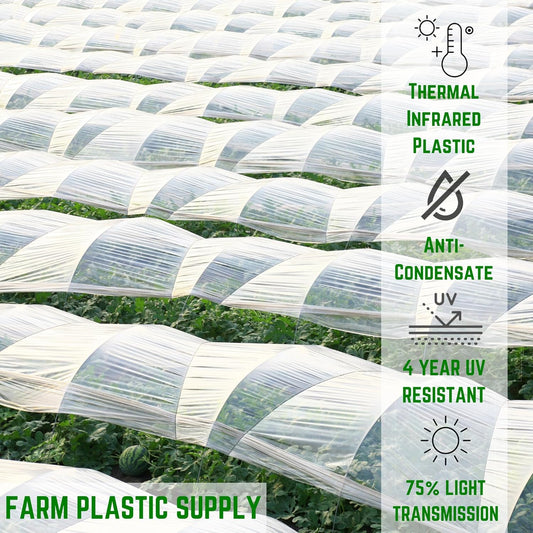 Farm Plastic Supply - Clear Coolmax Greenhouse Plastic Sheeting - 6 Mil - 4 Year UV Resistant Infrared Anti-Condensate Green House Covering Thermal Greenhouse Plastic 6 mil (40' x 60')