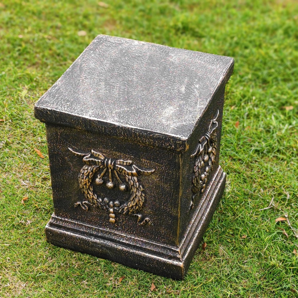Garden Ear of Wheat Pedestal Statue Outdoor Base Decorative Sculpture Garden Flower Pot Side Table Yard Patio Deck Home Hallway Sculpture